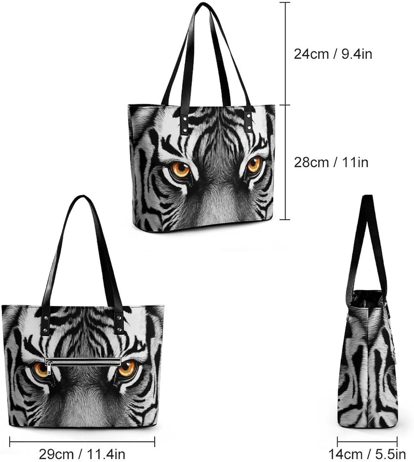 Women Tote Bags Casual Handbags PU Leather Shoulder Travel Bag