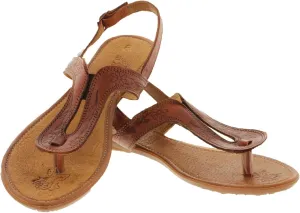 Womens 549 Cognac Authentic Mexican Huarache Sandals Leather T-Strap