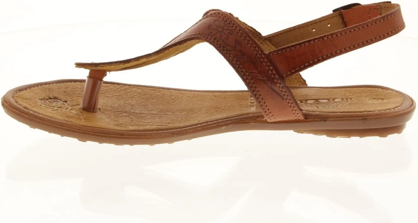 Womens 549 Cognac Authentic Mexican Huarache Sandals Leather T-Strap