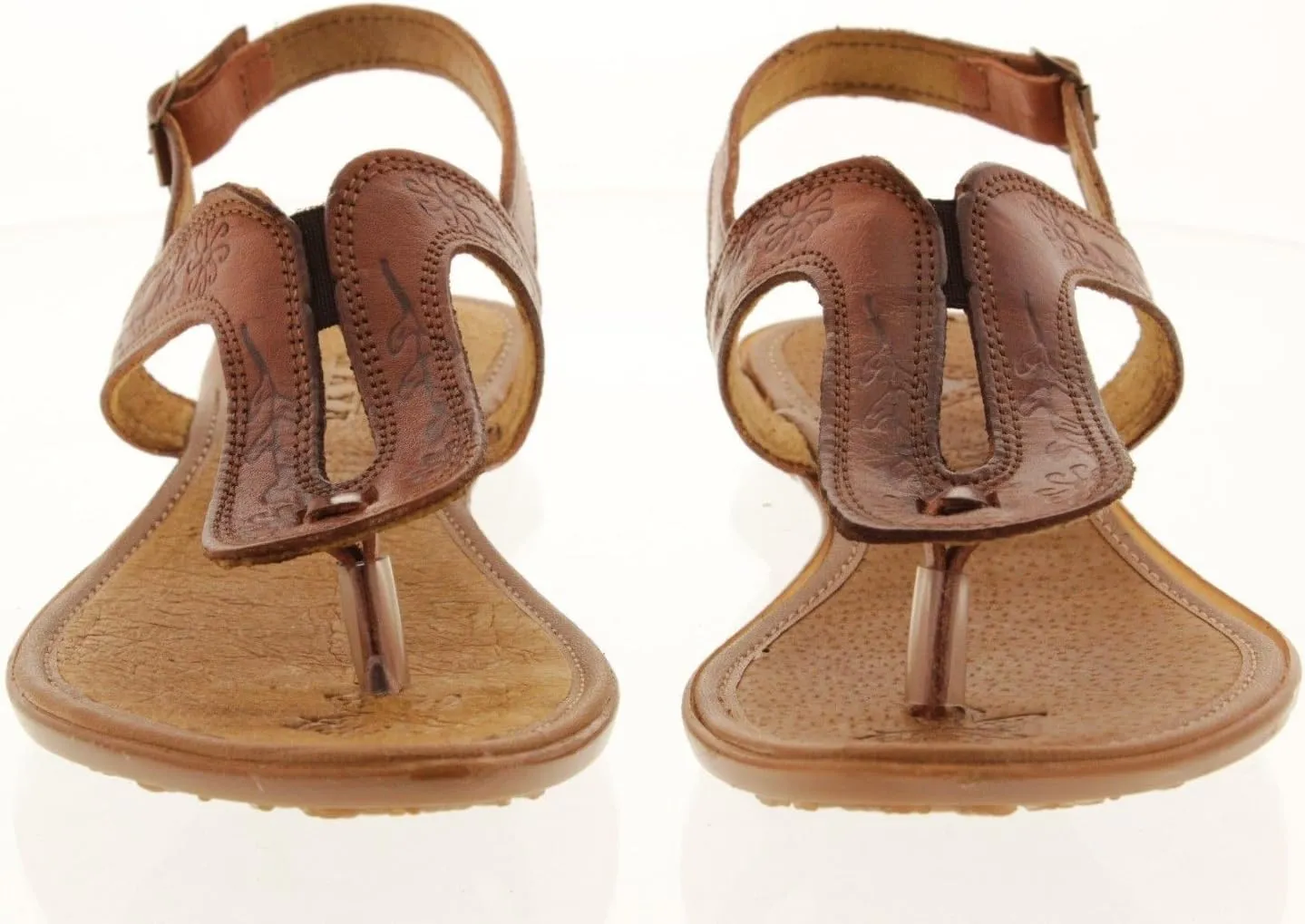Womens 549 Cognac Authentic Mexican Huarache Sandals Leather T-Strap