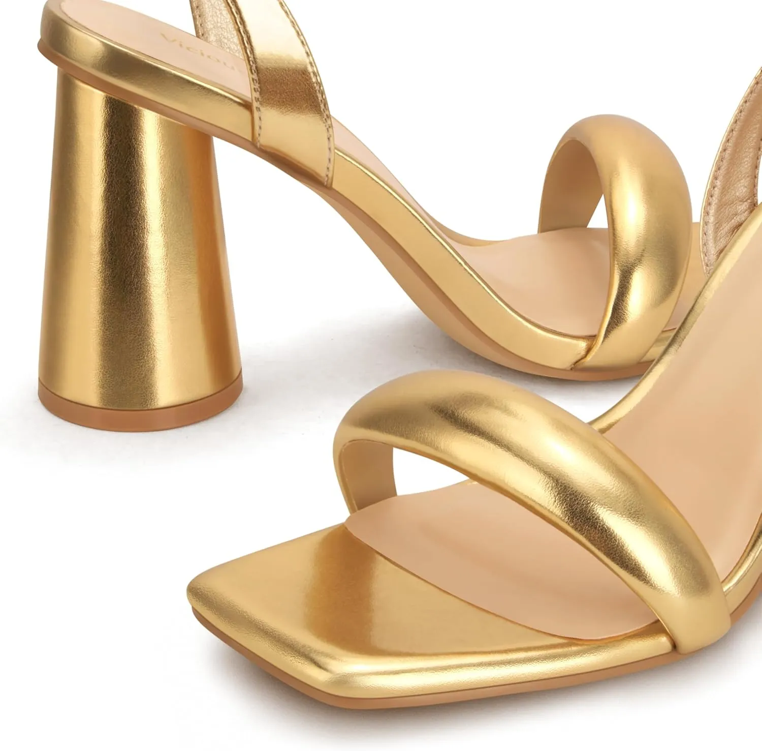 Women's Block High Heels Square Open Toe Strappy Sandals Party Wedding Ankle Strap Shoes