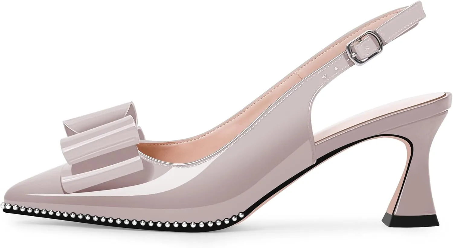 Women's Bow Slingback Kitten Heels Closed Pointed Toe Pumps Dress Shoes