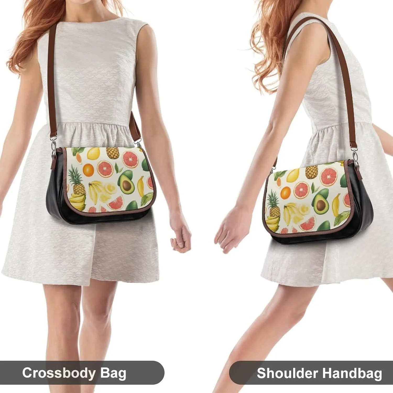 Womens Casual Crossbody Bag, Small PU Leather Shoulder Bag Travel Messenger Bags
