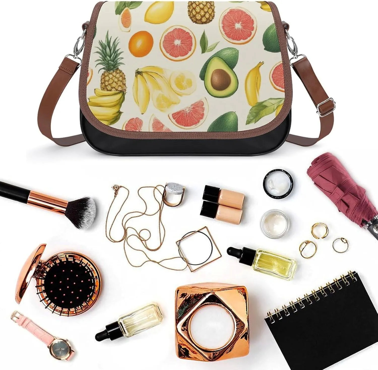 Womens Casual Crossbody Bag, Small PU Leather Shoulder Bag Travel Messenger Bags