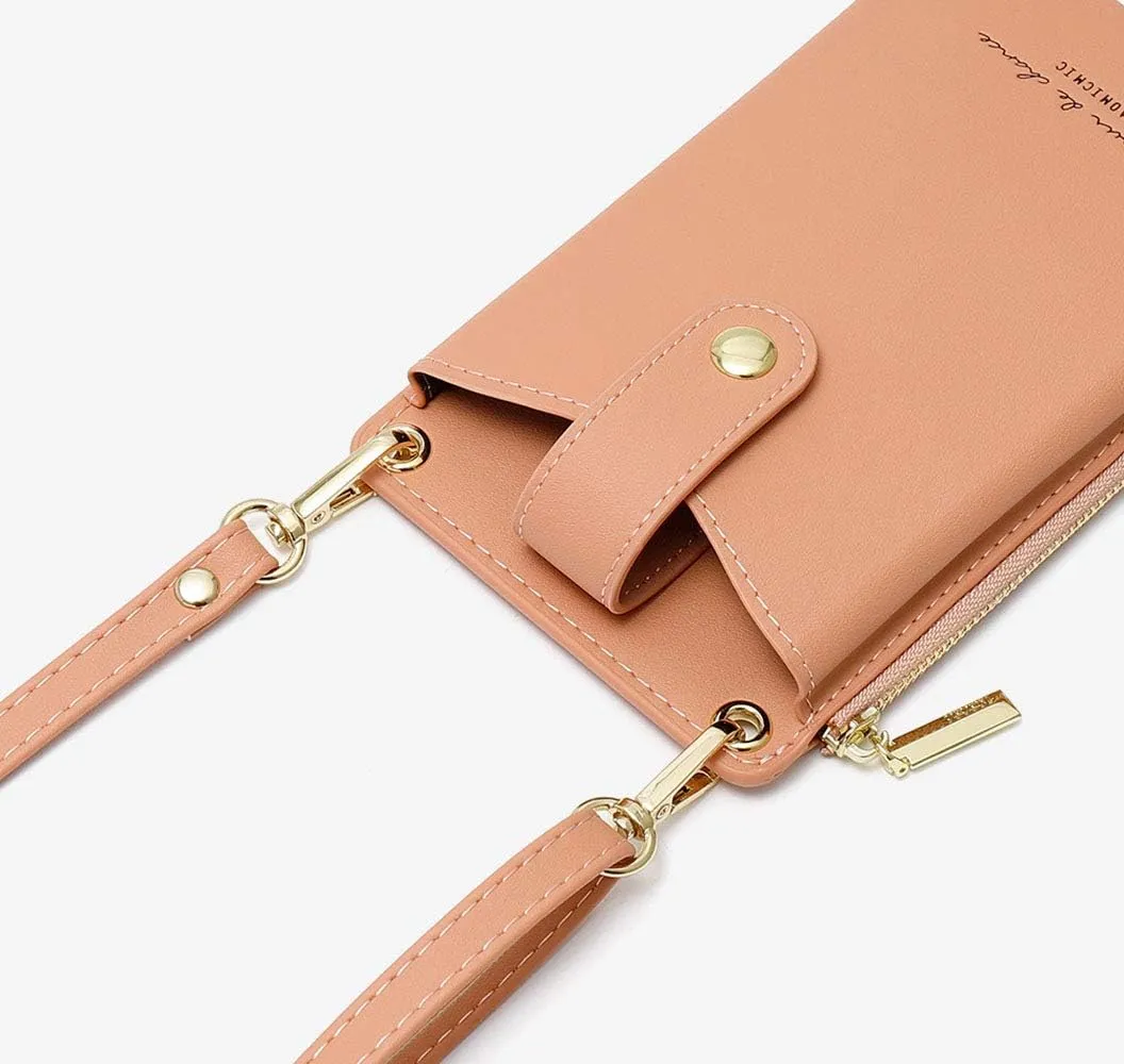 Womens Cellphone Crossbody Bag Small Light Leather Shoulder Purse Handbag Card Wallet Lanyard Case Girls Satchel Pouch
