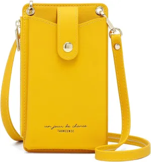 Womens Cellphone Crossbody Bag Small Light Leather Shoulder Purse Handbag Card Wallet Lanyard Case Girls Satchel Pouch