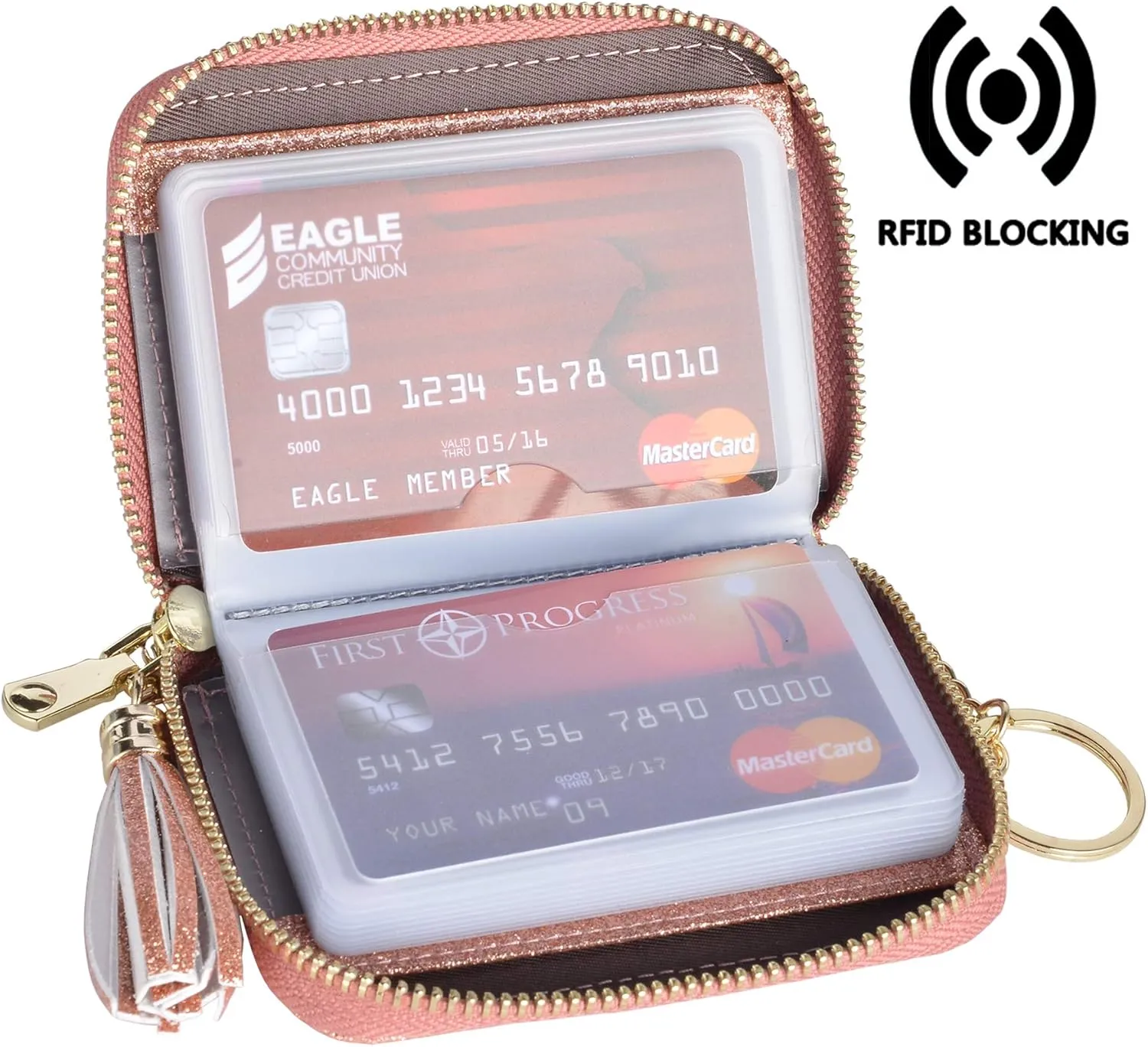 Womens Credit Card Holder Wallet RFID Leather Small ID Card Case