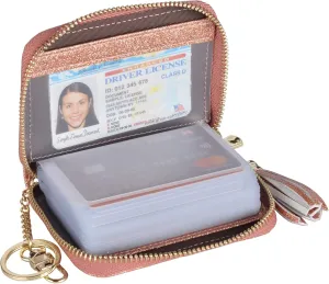 Womens Credit Card Holder Wallet RFID Leather Small ID Card Case