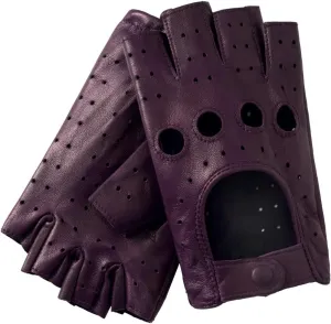 Women's Fingerless Leather Gloves - Unlined Lambskin Leather Driving Gloves