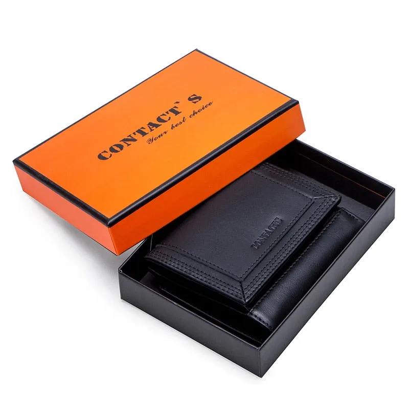 Women's Genuine Leather Short Coin Purse Wallet