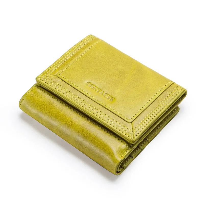 Women's Genuine Leather Short Coin Purse Wallet