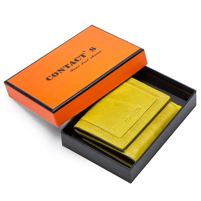 Women's Genuine Leather Short Coin Purse Wallet