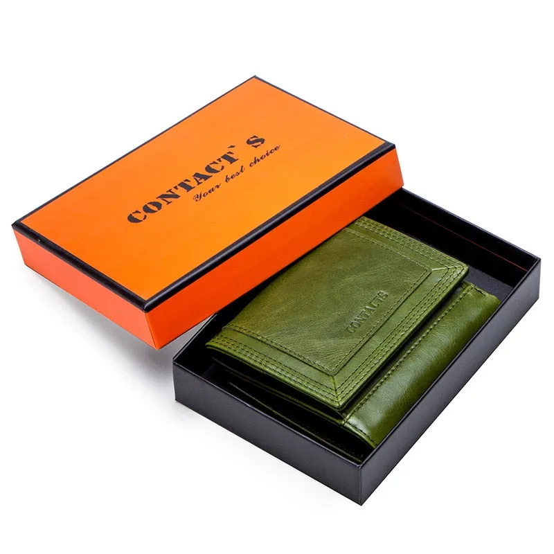 Women's Genuine Leather Short Coin Purse Wallet