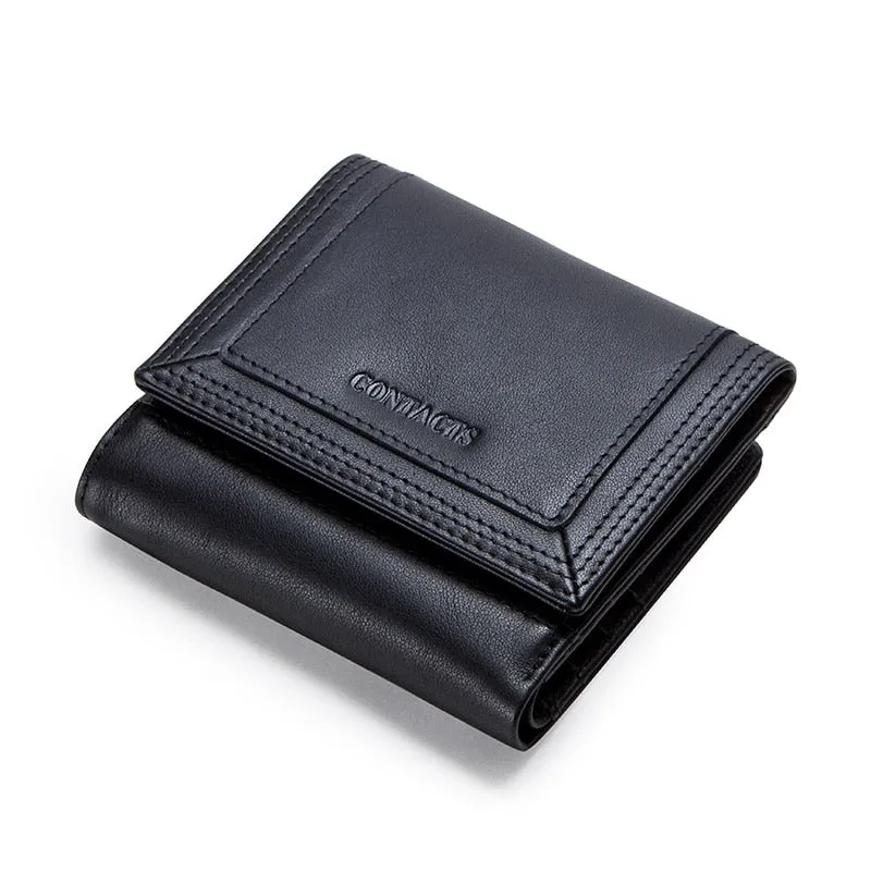 Women's Genuine Leather Short Coin Purse Wallet