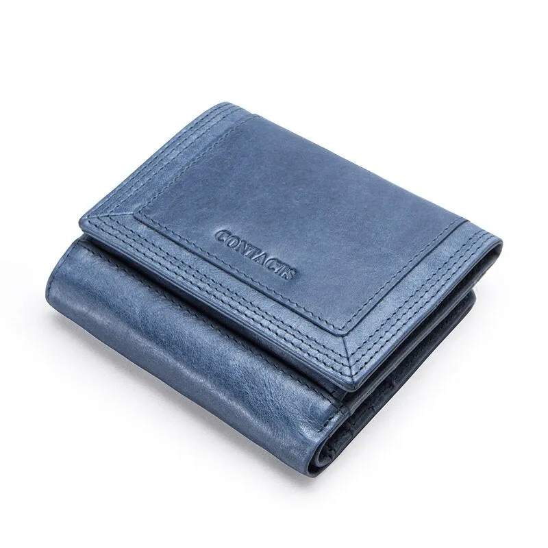 Women's Genuine Leather Short Coin Purse Wallet