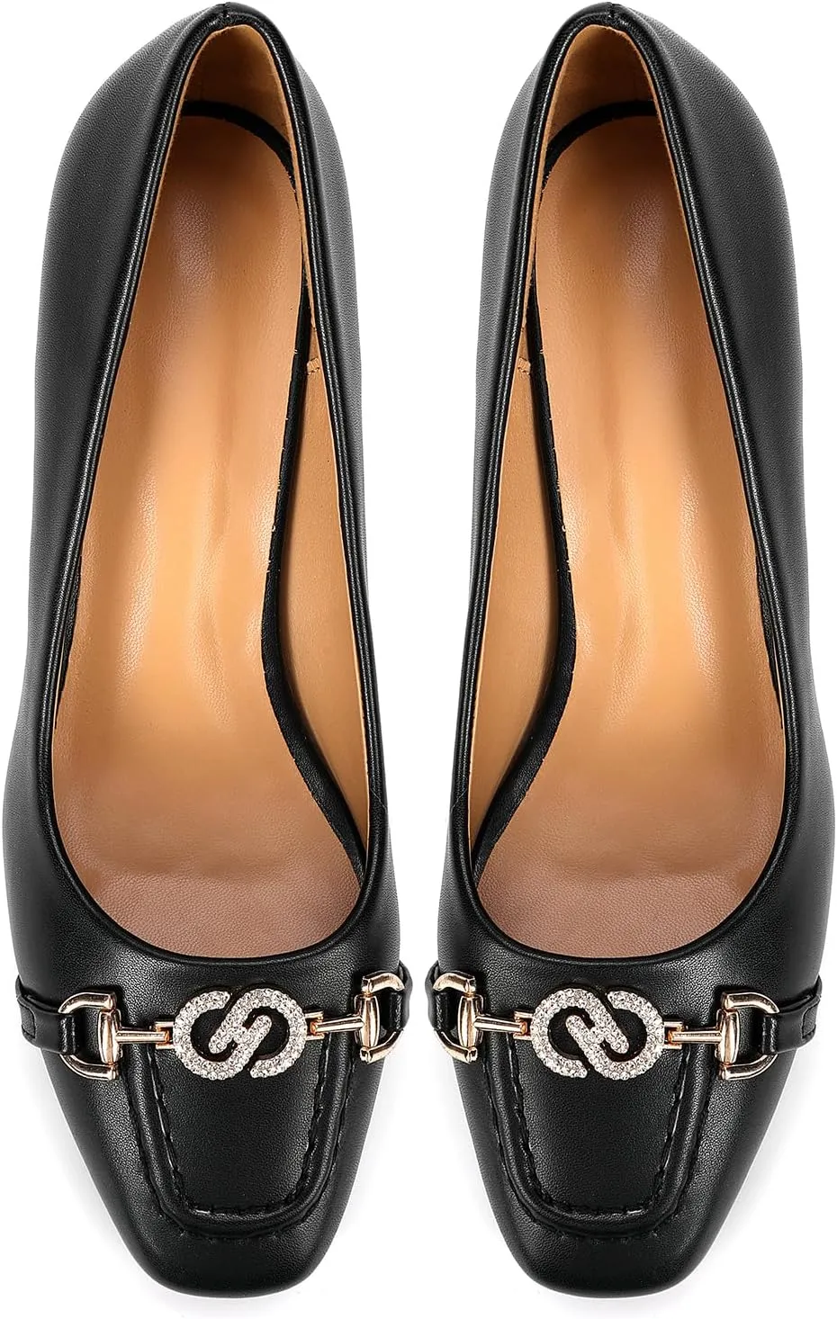 Women's Pointed Toe Ornate Buckle Platform Short Heel Shallow Mouth Evening Party Fashion High Heeled Shoes