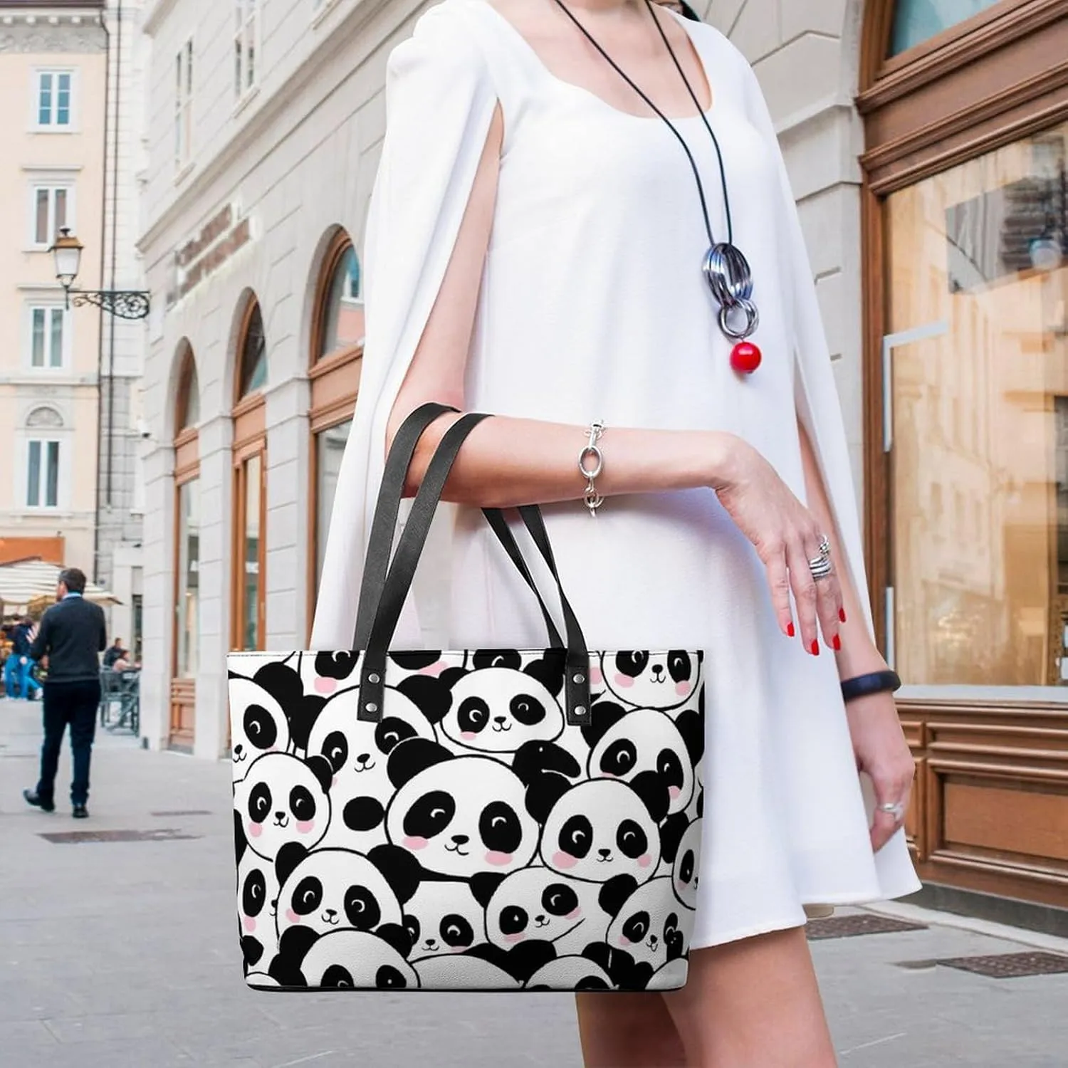 Women's Portable Tote Bag Trendy Modern Leather Handbag For Work Weekend