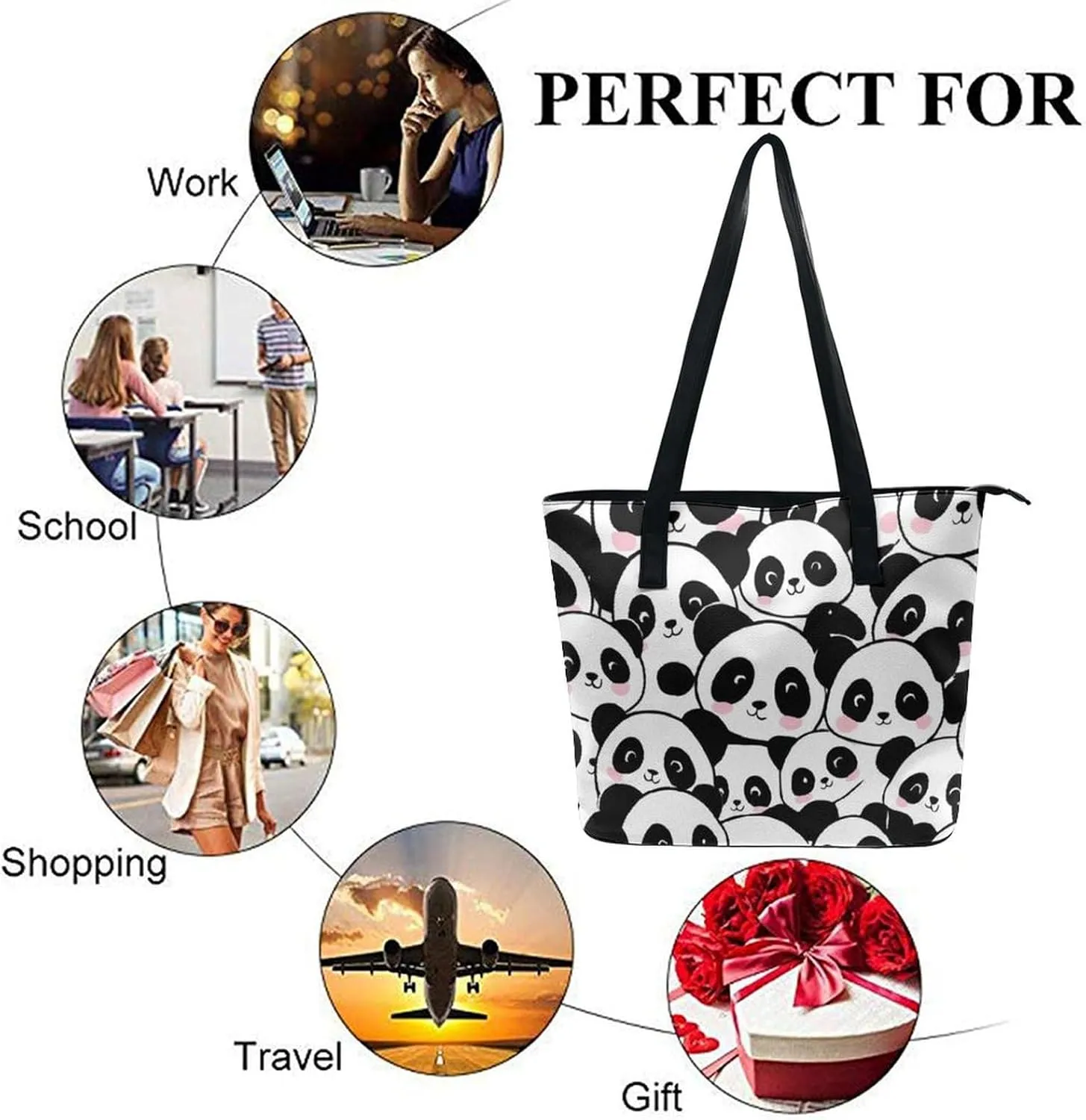 Women's Portable Tote Bag Trendy Modern Leather Handbag For Work Weekend