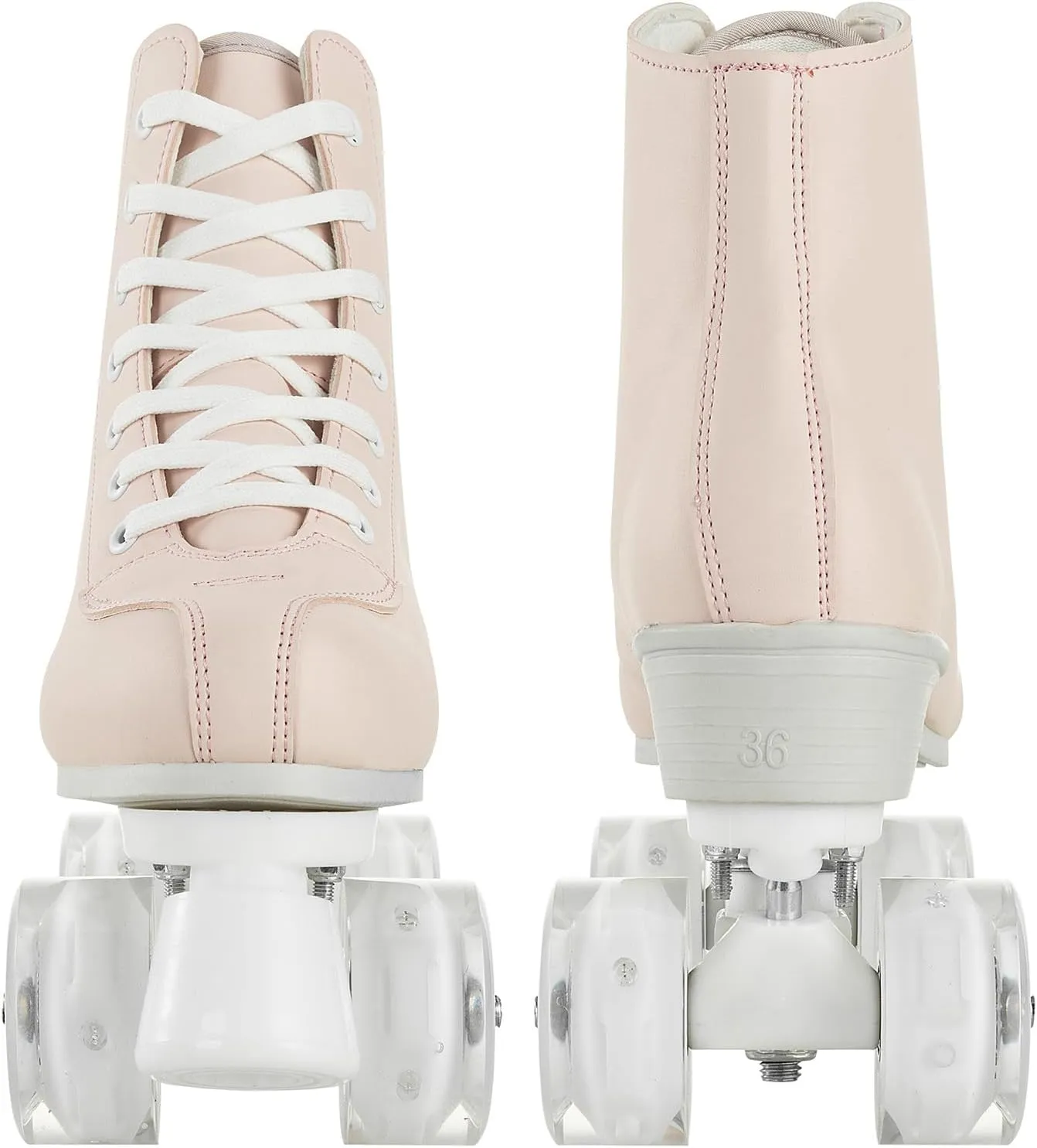 Womens Roller Skates PU Leather rollerskates Indoor Outdoor Shiny Roller Skates for Girls or Boys Ages 8-12