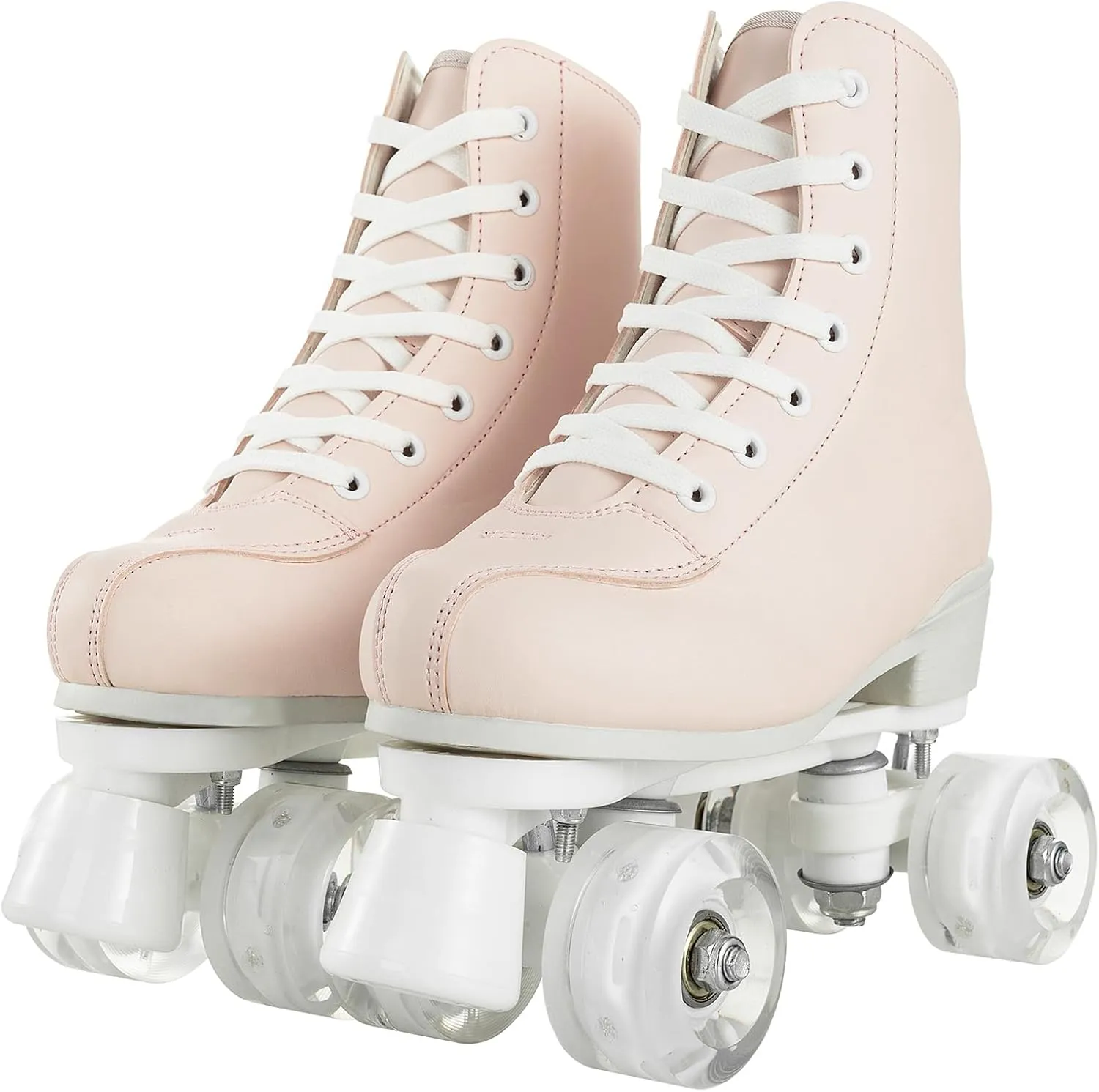 Womens Roller Skates PU Leather rollerskates Indoor Outdoor Shiny Roller Skates for Girls or Boys Ages 8-12