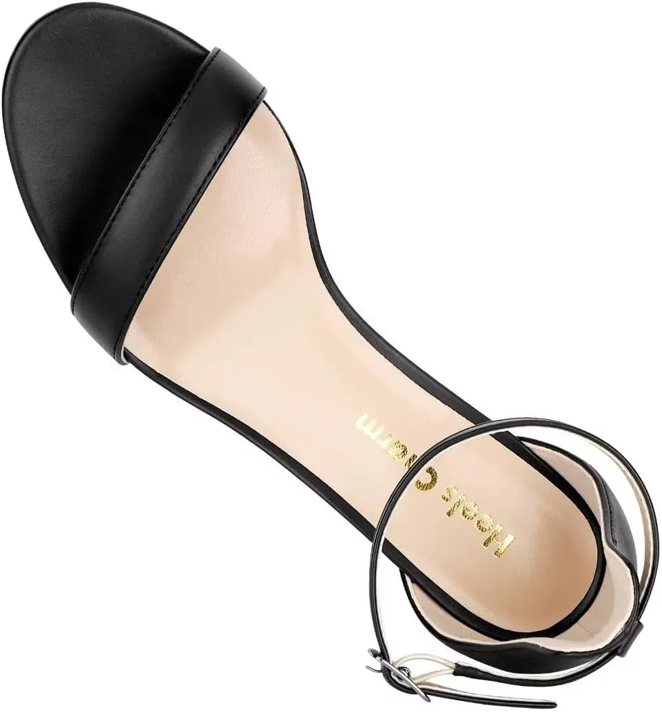 Women's Strappy Chunky Block Low Heeled Sandals 2 Inch Open Toe Ankle Strap High Heel Dress Sandals Daily Work Party Shoes