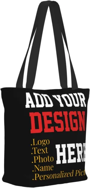 Women's Tote Bags Personalized Tote Bags with Zipper Custom Tote Bags for Shopping Travel Business Work Beach Customized Gift