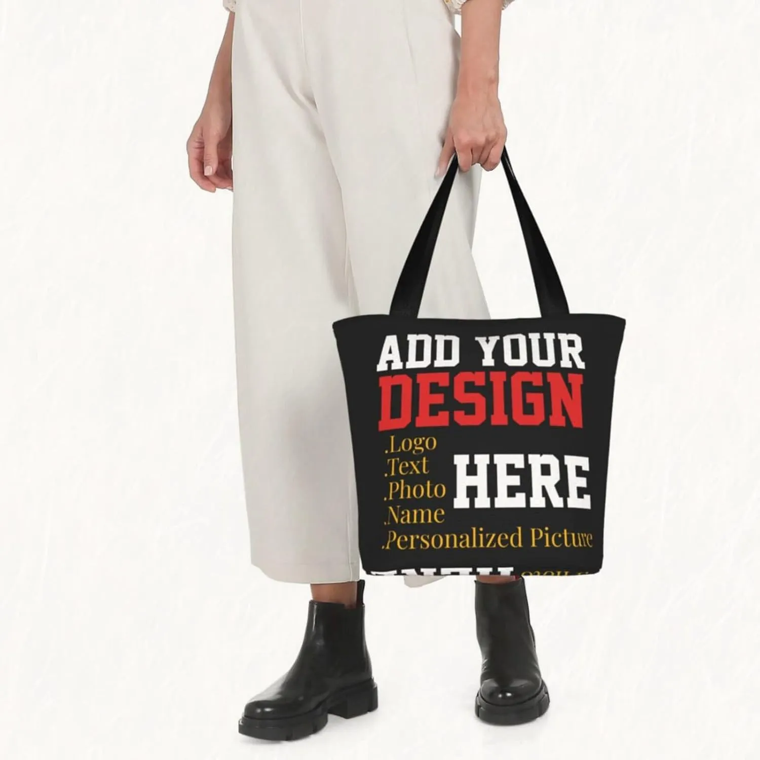 Women's Tote Bags Personalized Tote Bags with Zipper Custom Tote Bags for Shopping Travel Business Work Beach Customized Gift