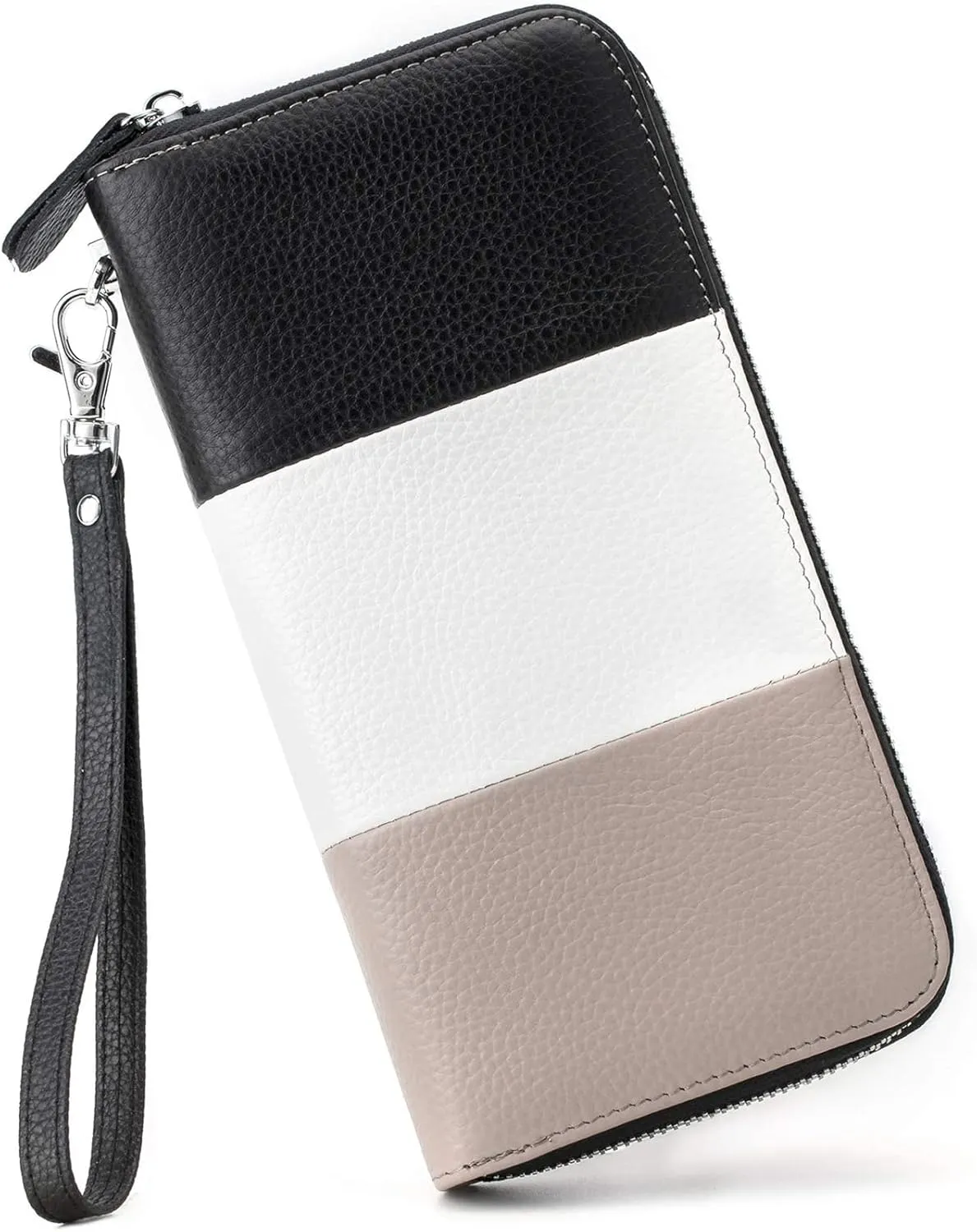Womens Wallet RFID Blocking Genuine Leather Multi Credit Card Large Capacity Zip Around Clutch Travel Purse Wristlet