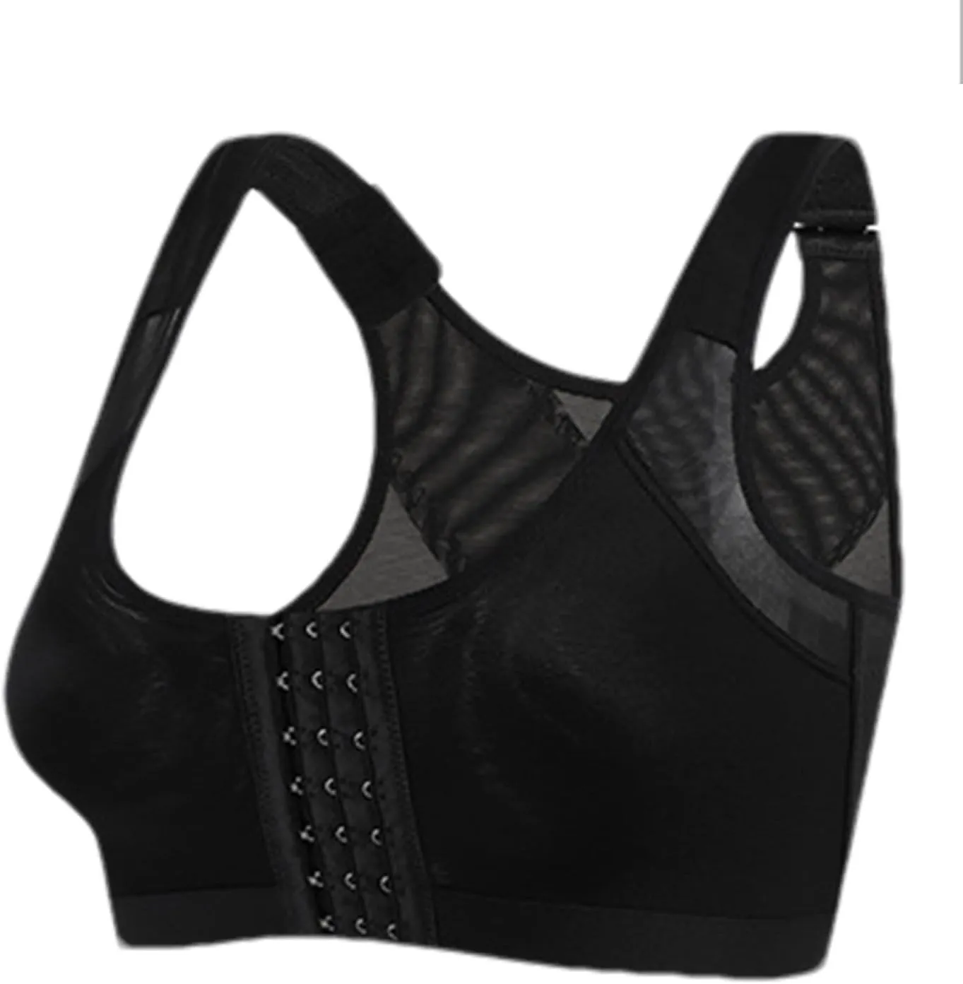 Womens Wireless Sports Bras 4PC Front Hook Comfortable with Wide Straps and Sheer Mesh Training Fitness Bralette 2025