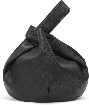Women's Wrist Knot Tote Bag Small Soft Faux Leather Wristlet Handbags Elegant Clutch Purse for Girl