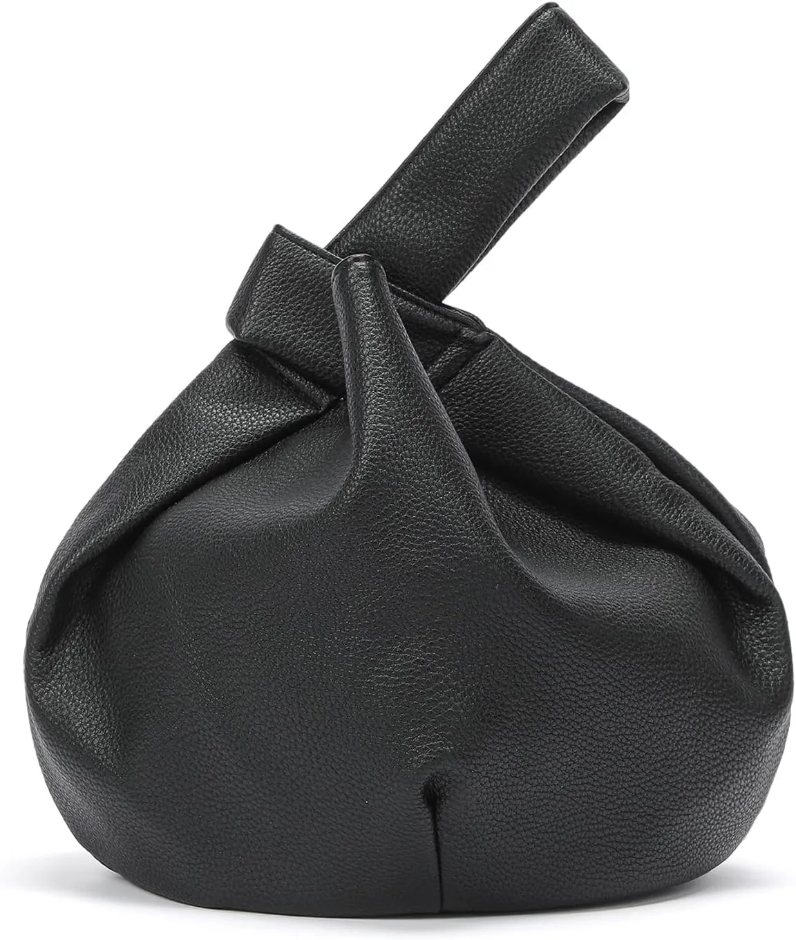 Women's Wrist Knot Tote Bag Small Soft Faux Leather Wristlet Handbags Elegant Clutch Purse for Girl