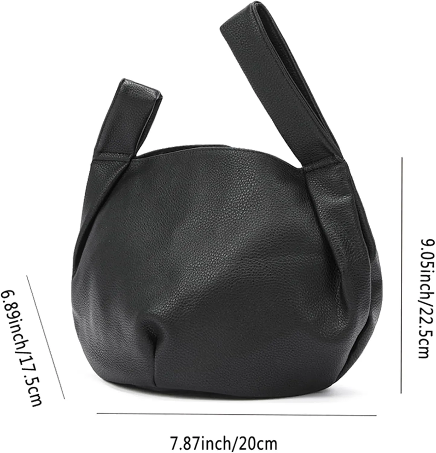 Women's Wrist Knot Tote Bag Small Soft Faux Leather Wristlet Handbags Elegant Clutch Purse for Girl