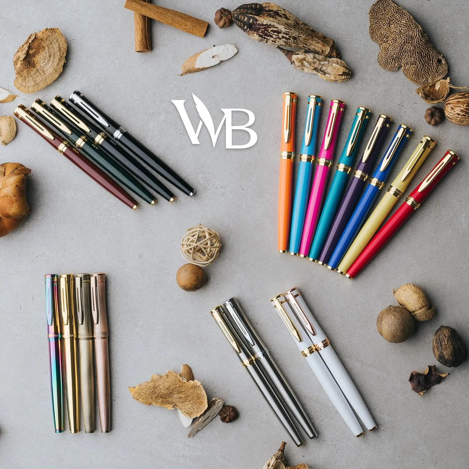 Wordsworth & Black Extra Fine Nib Fountain Pen Set Includes 24 Ink Cartridges and Piston Converter, Gift Box, Journal, Calligraphy, Gold Black