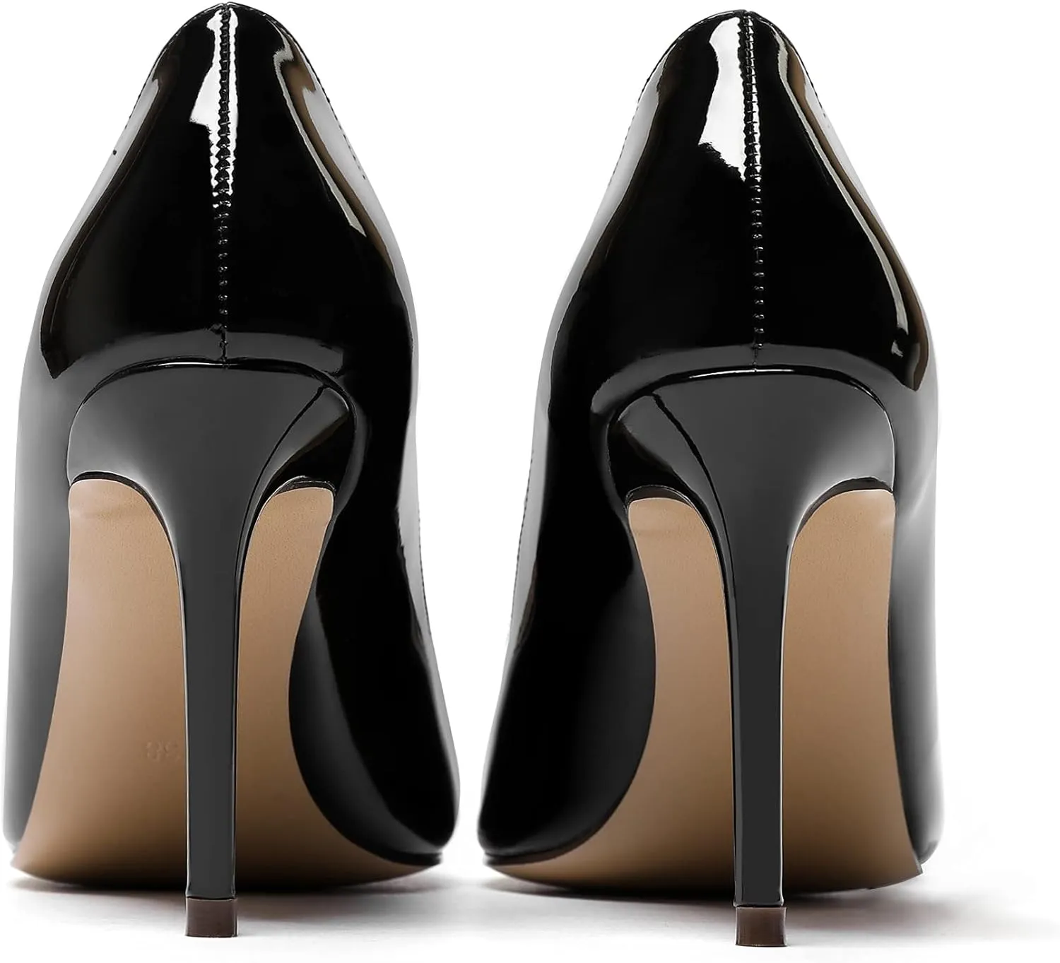 YODEKS Women's Peep Toe High Heel Pumps 8CM Patent Leather Heeled Wedding Office Dress Shoes