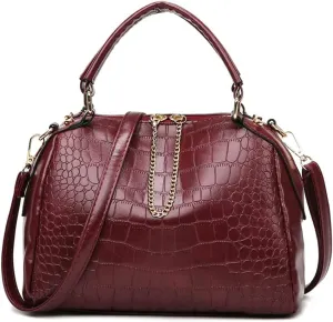 Yohora Women's Handbags Designer Shoulder Bag Leather Crossbody Satchel Crocodile Pattern Top Handle Bag