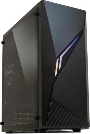 Zalman Raven ATX Gaming PC Case, Spectrum RGB Lighting Strip with Control Button, Tempered Glass Side Panel, USB 3.0, Preinstalled 120mm Rear Fan, Compact Mid-Tower for ATX, MATX, and Mini-ITX
