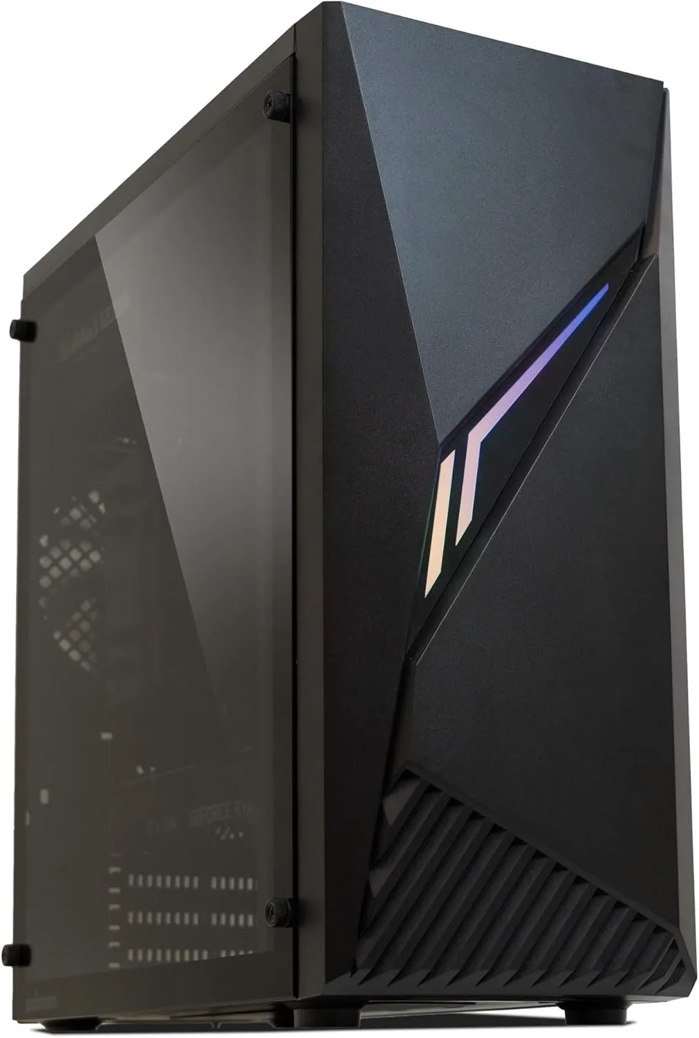 Zalman Raven ATX Gaming PC Case, Spectrum RGB Lighting Strip with Control Button, Tempered Glass Side Panel, USB 3.0, Preinstalled 120mm Rear Fan, Compact Mid-Tower for ATX, MATX, and Mini-ITX