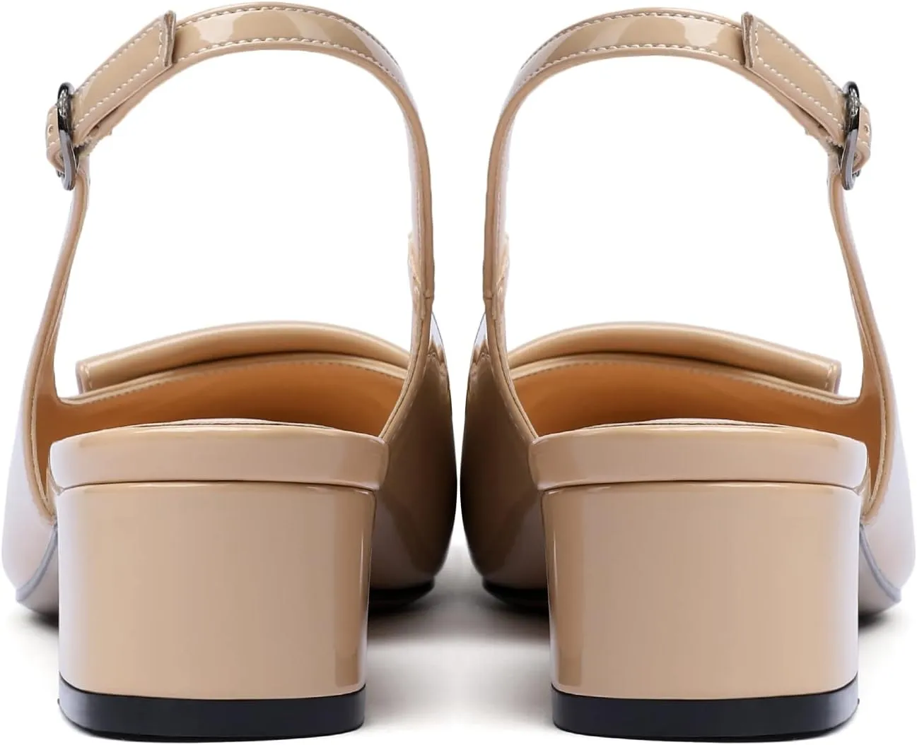 Zamikoo Women's Block Heel Slingback 1.4" Low Heel Pumps with Buckle Bow Pointed Toe Fashion Dress Shoes for Party Wedding Event Size US 5- Size 13