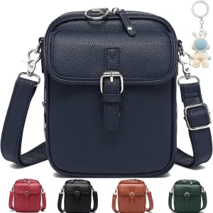 Zealburst Crossbody Leather Bag, Forcipower Crossbody Bag, Vintage Double Layer Anti Theft Shoulder Bag