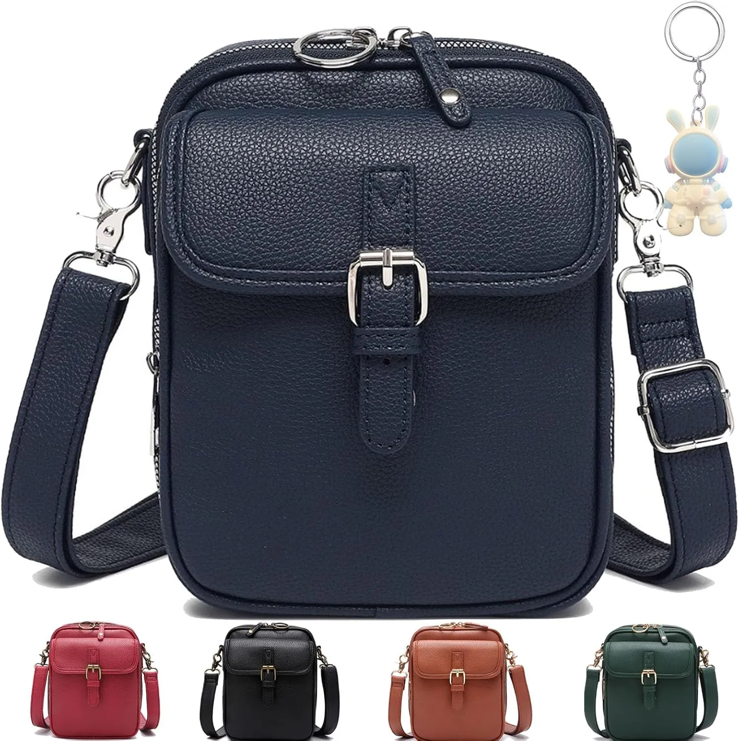 Zealburst Crossbody Leather Bag, Forcipower Crossbody Bag, Vintage Double Layer Anti Theft Shoulder Bag