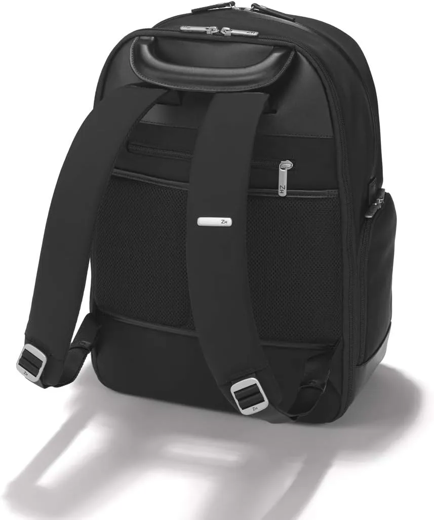 ZERO Halliburton The Journal Nylon Lightweight Backpack (Black, Large Backpack)