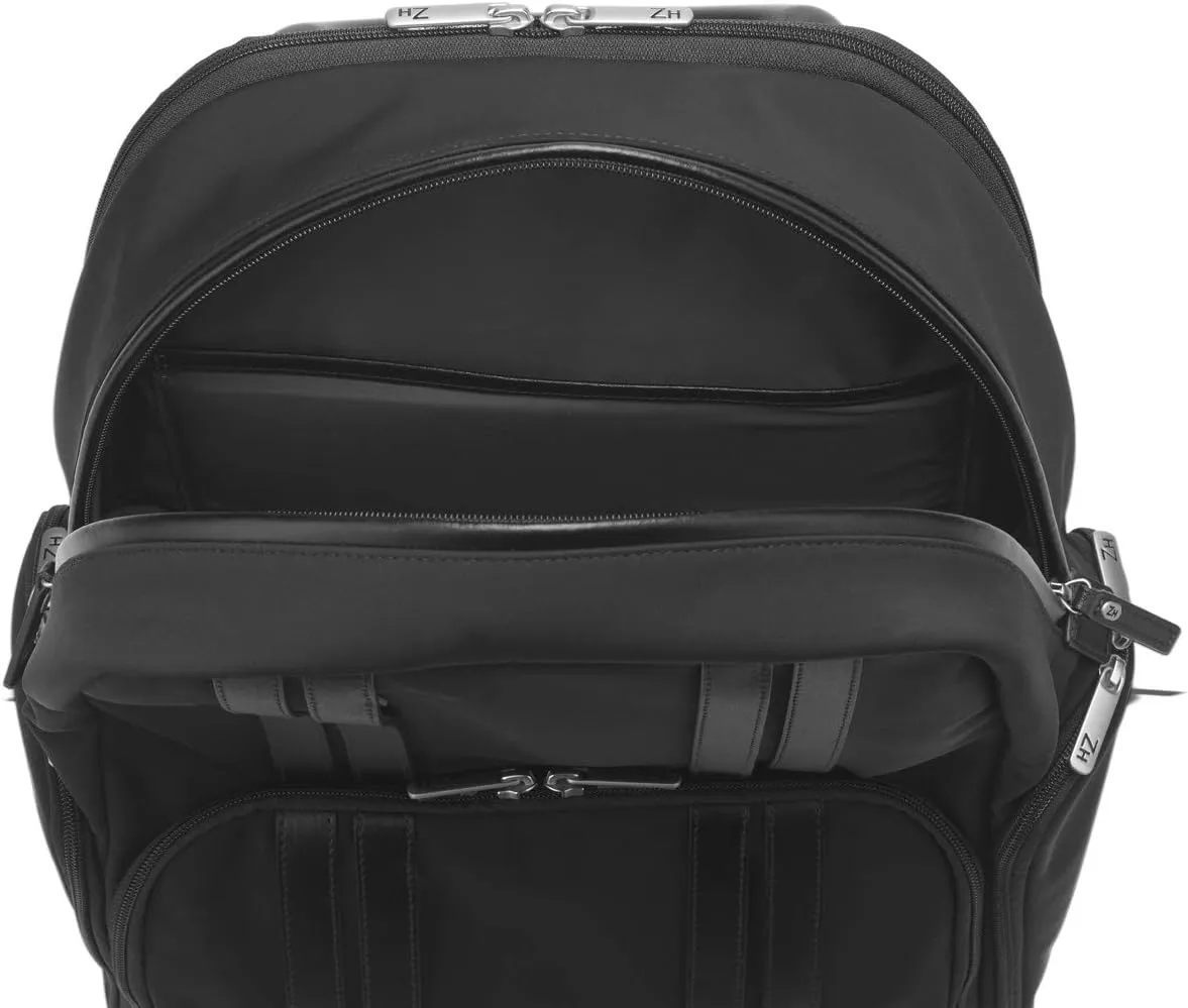 ZERO Halliburton The Journal Nylon Lightweight Backpack (Black, Large Backpack)