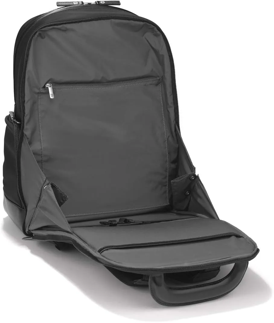 ZERO Halliburton The Journal Nylon Lightweight Backpack (Black, Large Backpack)