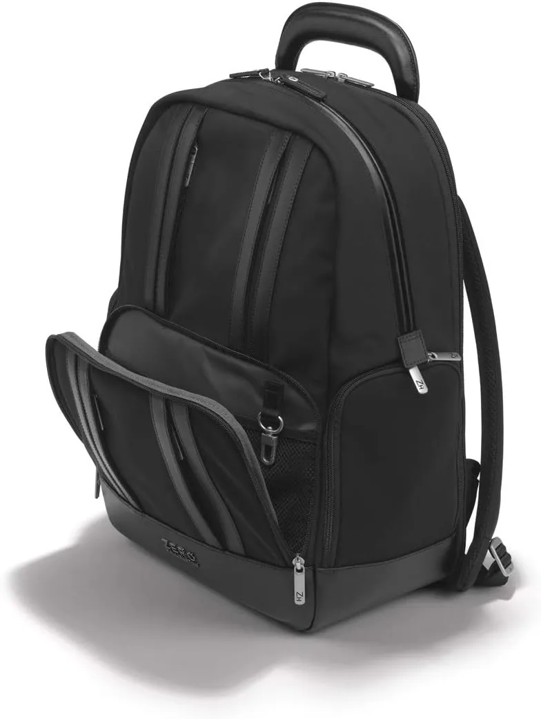 ZERO Halliburton The Journal Nylon Lightweight Backpack (Black, Large Backpack)