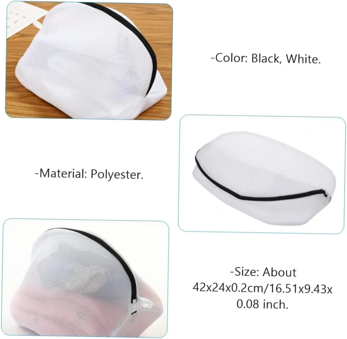 Zerodeko 1set Zippered Laundry Bag Mesh Wash Bags for Underwear Shoes and Portable Travel Organizer for Washing Machine Lightweight and 3pcs