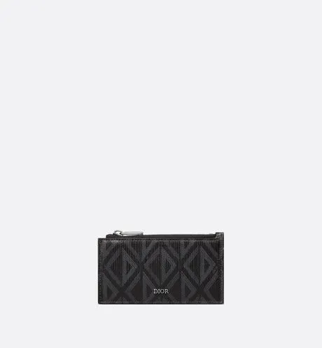 Zipped Card Holder • Black CD Diamond Canvas