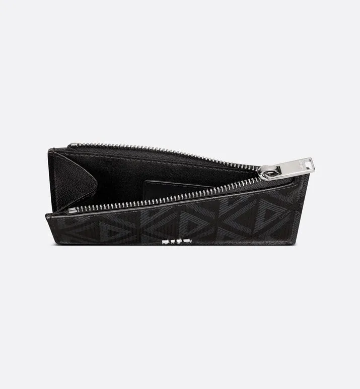 Zipped Card Holder • Black CD Diamond Canvas
