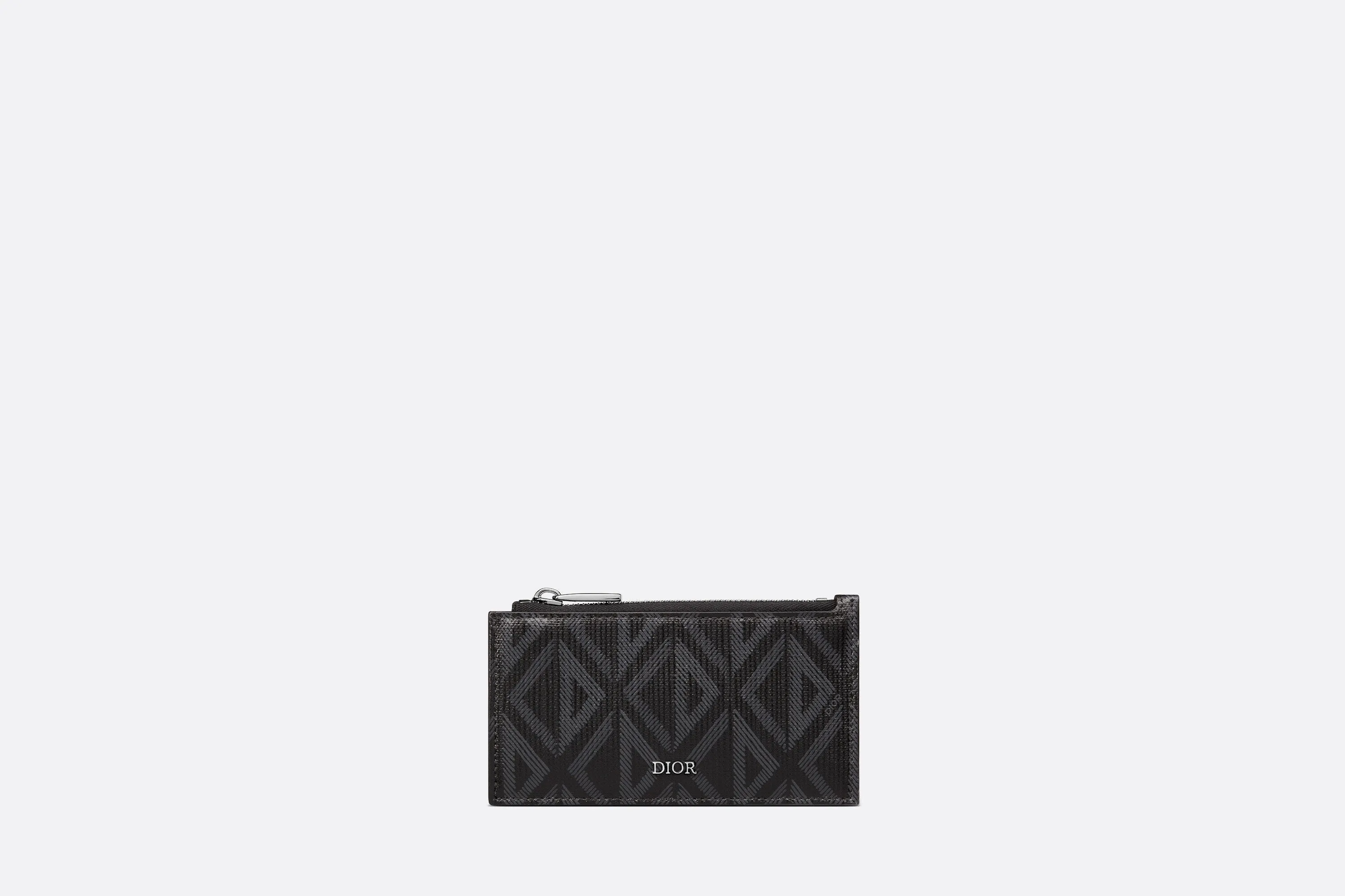 Zipped Card Holder • Black CD Diamond Canvas