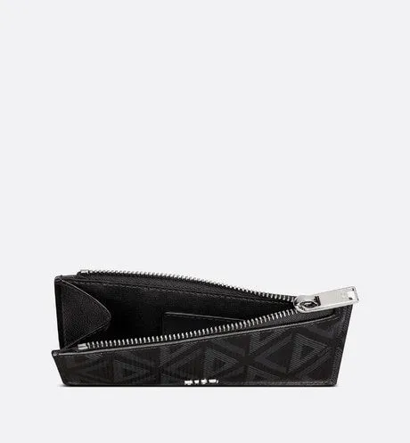 Zipped Card Holder • Black CD Diamond Canvas