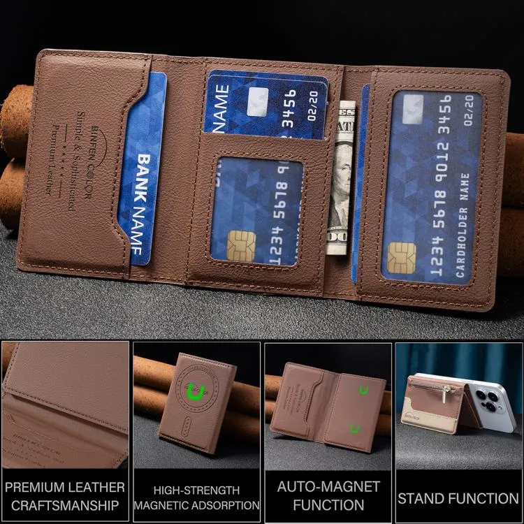 Zipper Leather Horizontal Magnetic Wallet Card Bag Case